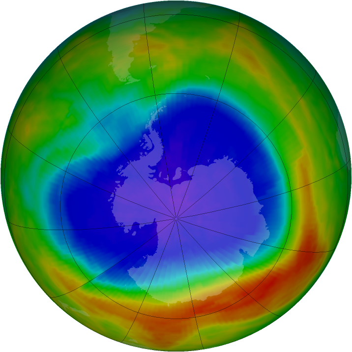 Antarctic ozone map for 27 September 1991